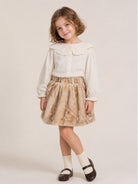 Gonna per bambina Donsje Kids beige in pelliccia sintetica 4125300 S0052 DONSJE KIDS 
