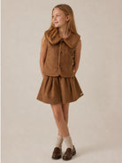 Gonna per bambina Donsje Kids marrone con texture infeltrita 4125500 00035 DONSJE KIDS 