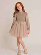 Abito Janice per bambina Donsje Kids marrone con gonna in tulle 4125600 00067 DONSJE KIDS 