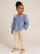 Pantaloni per bambino Donsje Kids beige con trama a coste 4125700 00133 DONSJE KIDS 