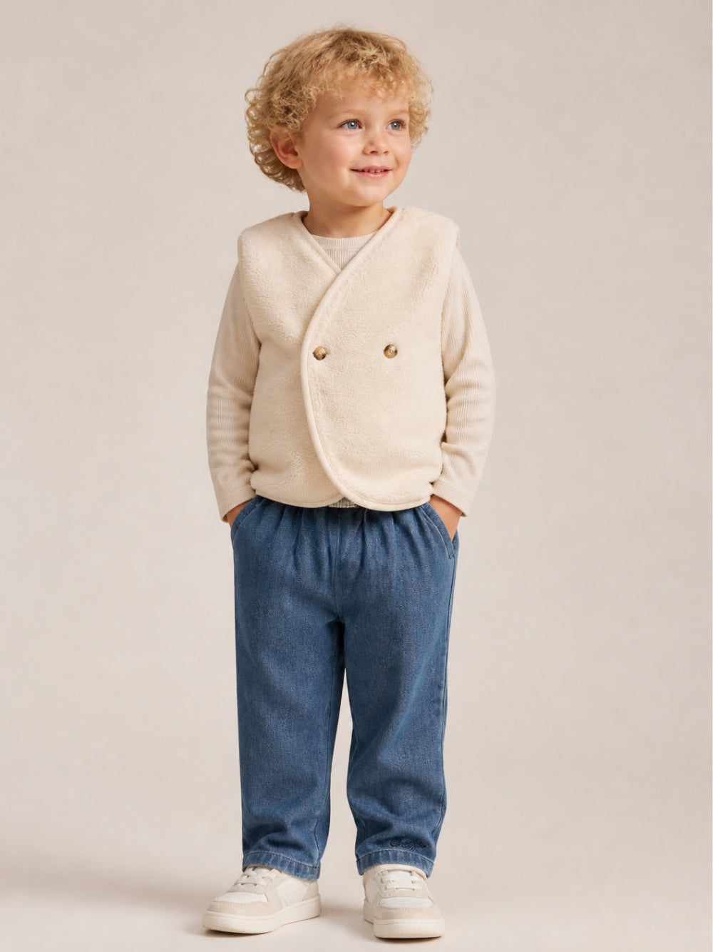 Jeans per bambina Donsje Kids blu con vita elasticizzata 4125800 00102 DONSJE KIDS 