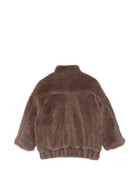 Giubbino per bambina Douuod Kids marrone con texture teddy DZ2P30 Z3949 347 DOUUOD KIDS 