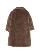 Cappotto per bambina Douuod Kids marrone con texture teddy DZ2P40 Z3949 347 DOUUOD KIDS 