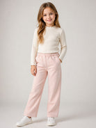 Pantaloni per bambina Douuod Kids rosa con dettaglio fiocco sul retro DZ6A60 Z3728 504 DOUUOD KIDS 