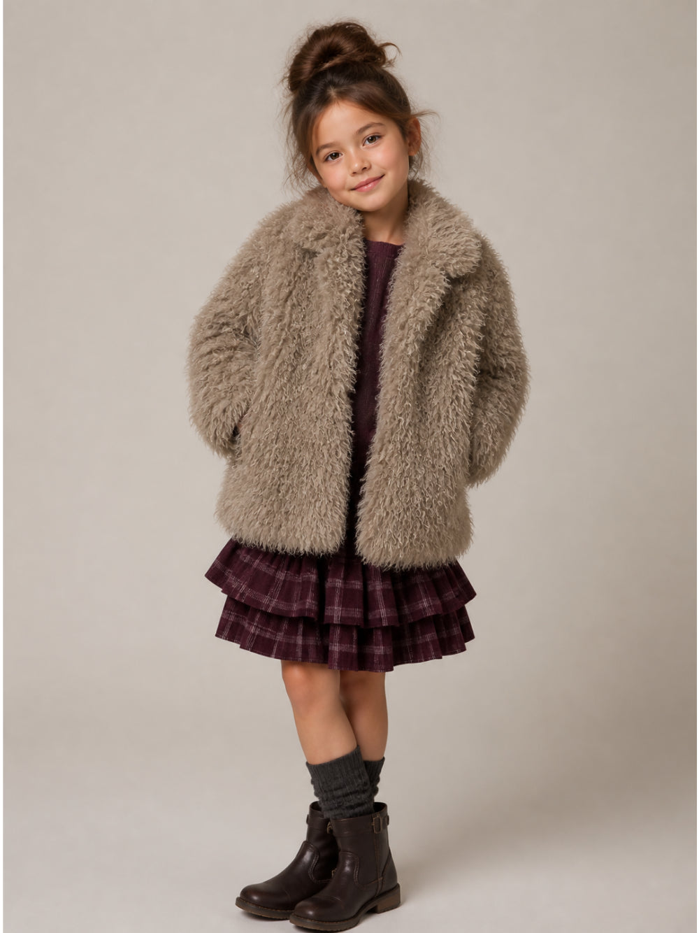 Gonna svasata per bambina Douuod Kids rossa con motivo tartan DZ7A11 V0184 562BC DOUUOD KIDS 