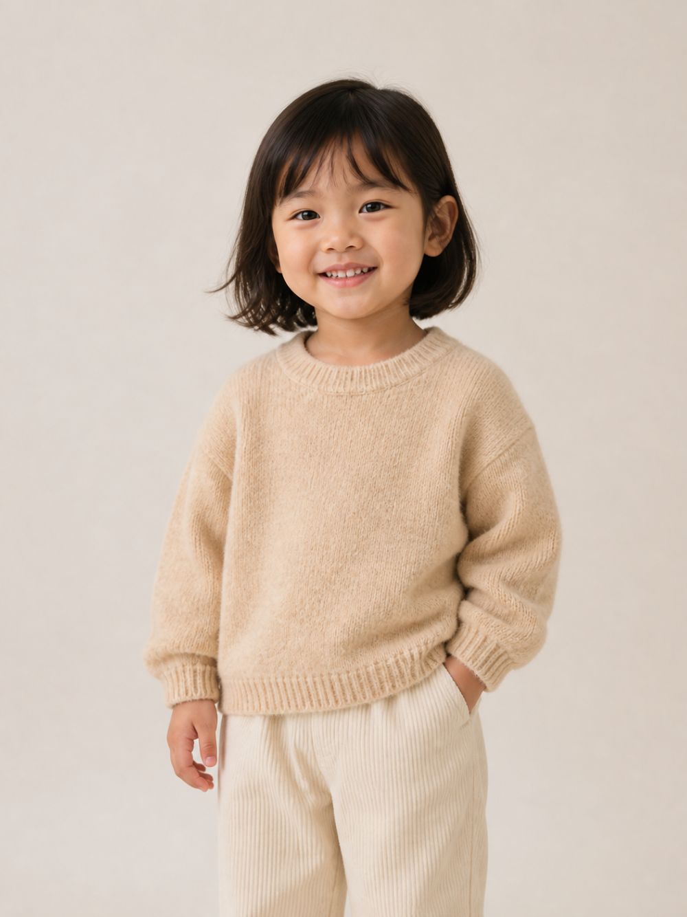 Maglione per bambini Douuod Kids beige con orlo dritto DZ9A11 W0229 877 DOUUOD KIDS 