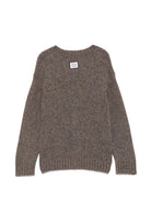 Cardigan per bambino Douuod Kids marrone con scollo a V DZ9P90 W0222 857 DOUUOD KIDS 