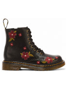 Stivali per bambina Dr. Martens Kids nere con decorazioni ricamate floreali 43278001 BLACK Dr martens kids 