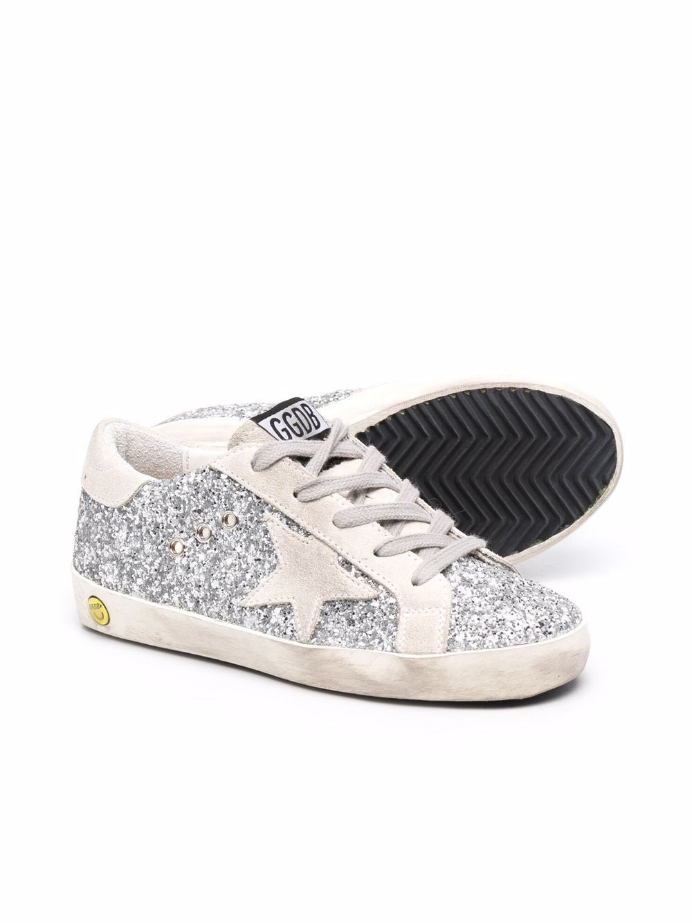 Sneakers per bambina Golden Goose Kids argento con motivo glitter F00101F000416 70136 GOLDEN GOOSE KIDS 