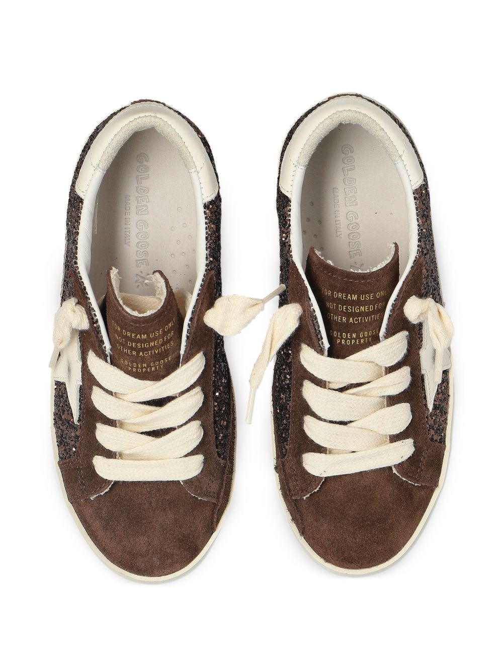 Sneakers SuperStar per bambina Golden Goose Kids marrone decorate con glitter F00101F008660 55655 GOLDEN GOOSE KIDS 