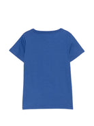 T-shirt per bambini Gucci Kids blu con logo stampato sul davanti 547559XJHO5 4118 GUCCI KIDS 