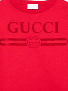 T-shirt per bambini Gucci Kids rossa con logo stampato sul davanti 547559XJHO5 6195 GUCCI KIDS 