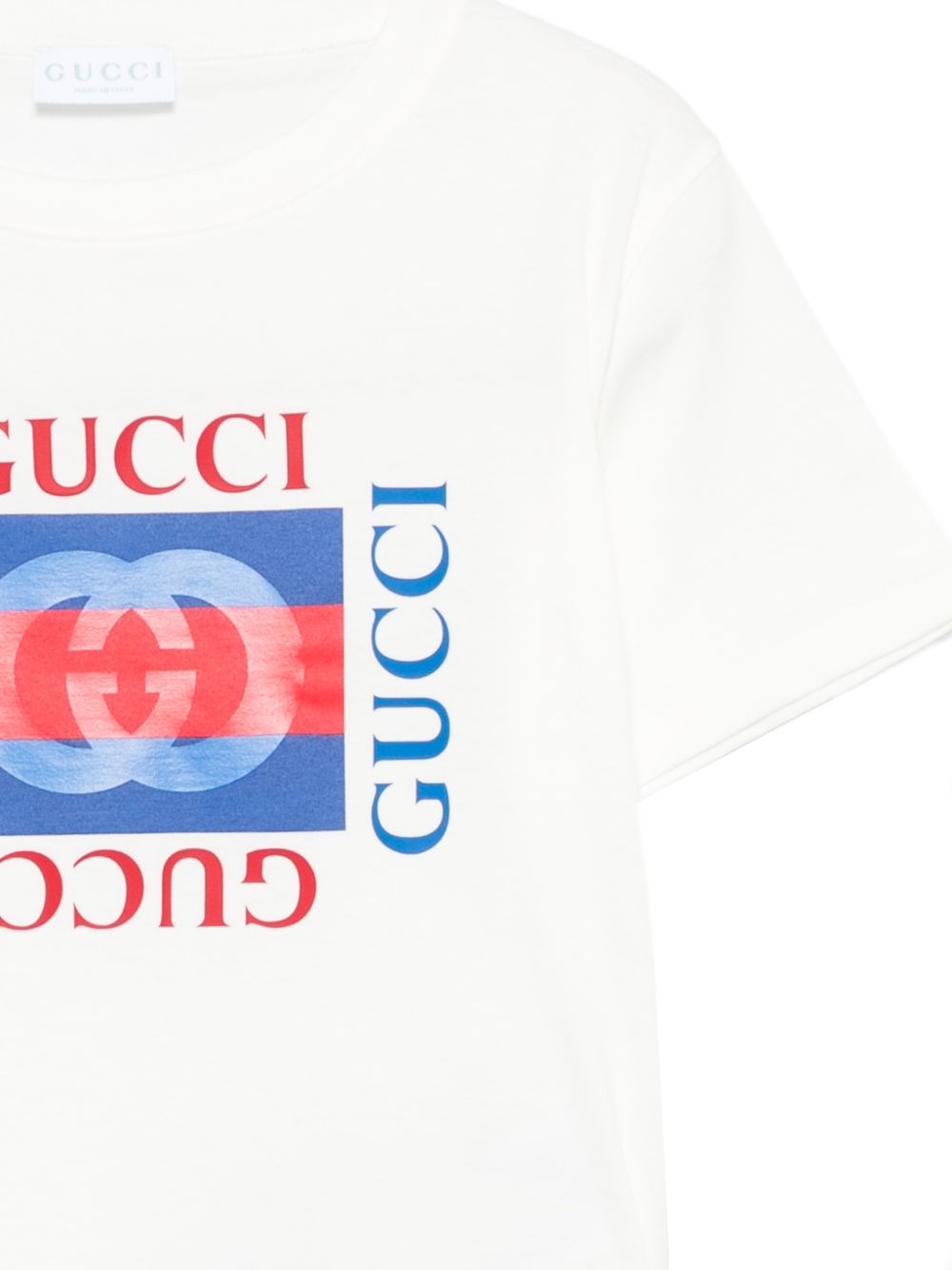 T-shirt per bambini Gucci Kids bianca con stampa logo Gucci sul davanti 575114XJHO8 9214 GUCCI KIDS 