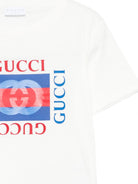 T-shirt per bambini Gucci Kids bianca con stampa logo Gucci sul davanti 575114XJHO8 9214 GUCCI KIDS 