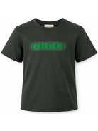 T-shirt per bambini Gucci Kids verde con logo sul davanti 575114XJHW7 3010 GUCCI KIDS 