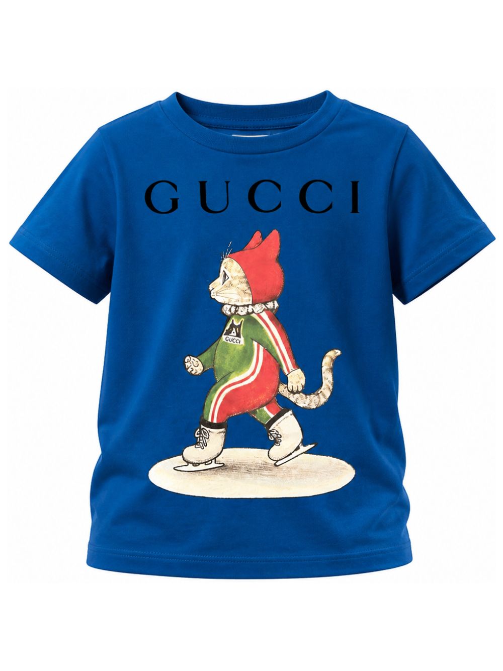 T-shirt per bambina Gucci Kids blu con stampa grafica sul davanti 610190XJHY3 4030 GUCCI KIDS 