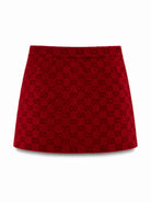 Gonna per bambina Gucci Kids rossa con logo GG all-over 828852XJHD5 6062 GUCCI KIDS 