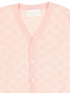 Cardigan per neonata Gucci Kids rosa con motivo GG jacquard 834348XKEZP 5012 GUCCI KIDS 