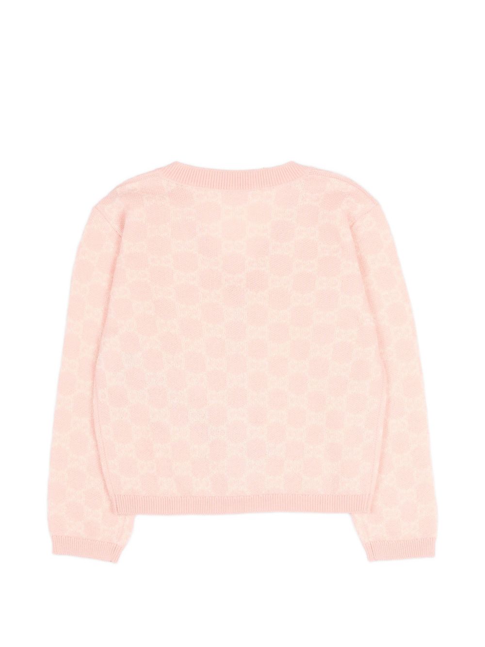 Cardigan per neonata Gucci Kids rosa con motivo GG jacquard 834348XKEZP 5012 GUCCI KIDS 