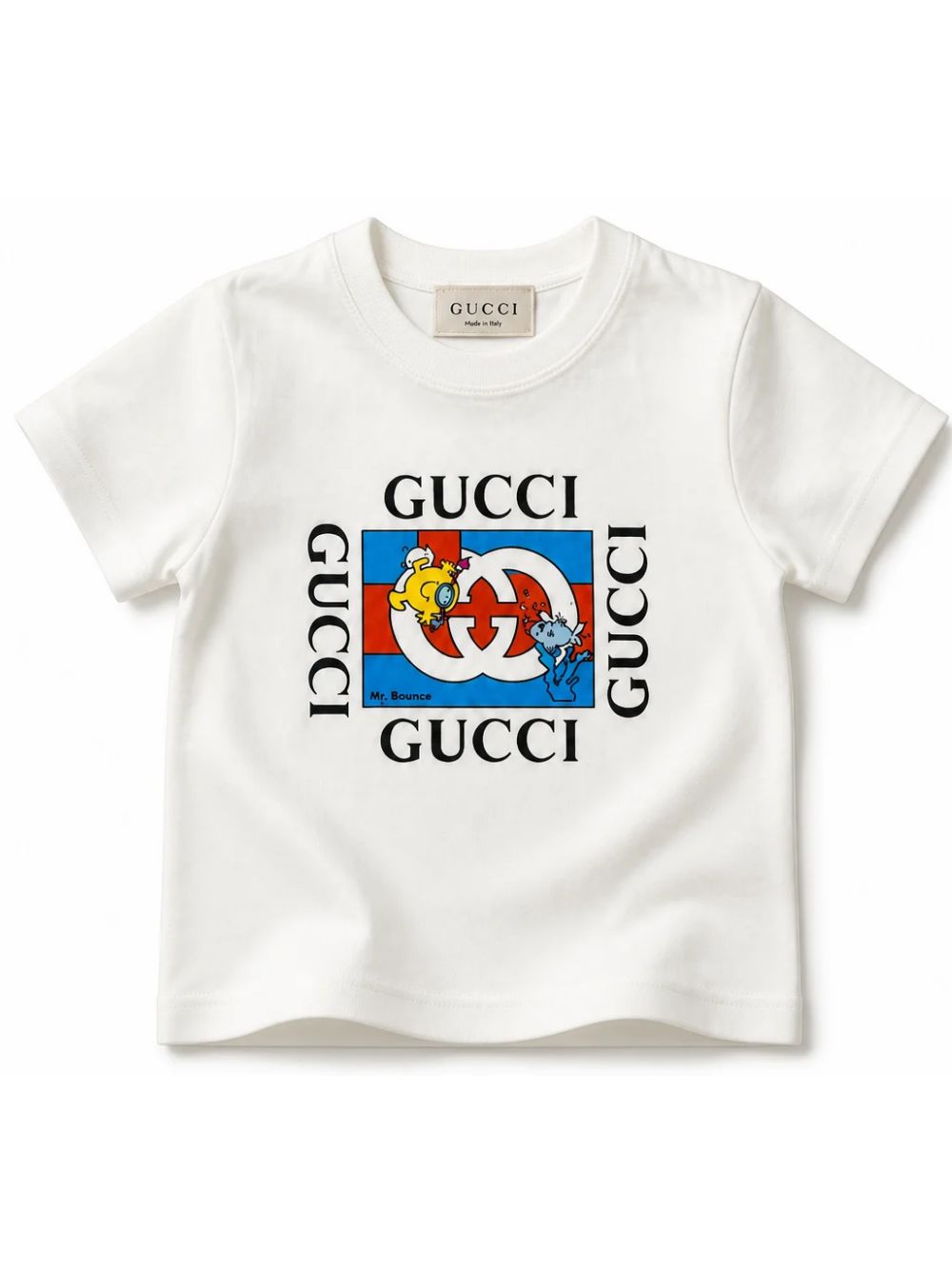 T-shirt per neonati Gucci Kids bianca con stampa grafica personaggi MR.MEN LITTLE MISS 834576XJHUR 9214 GUCCI KIDS 