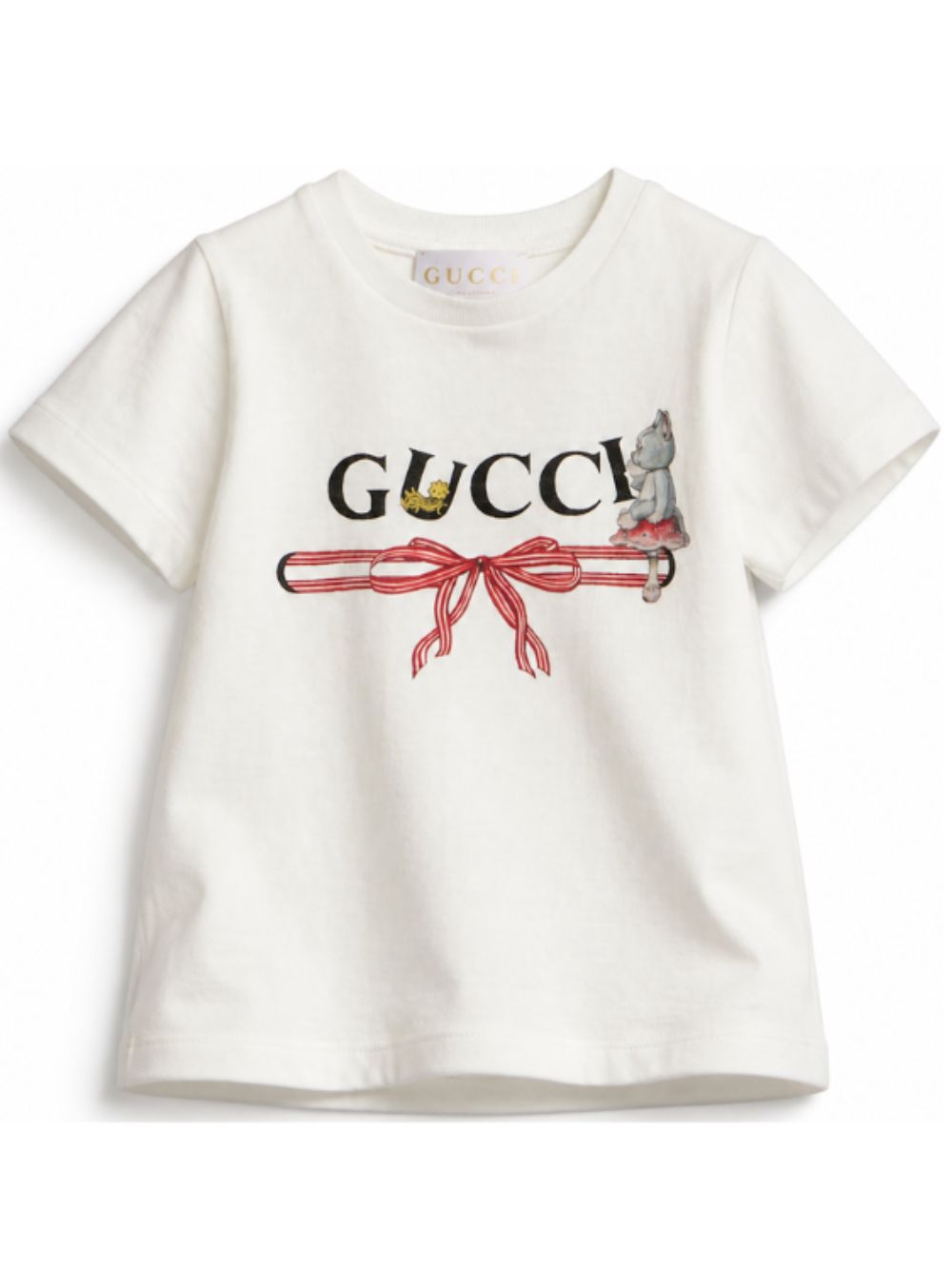 T-shirt per neonata Gucci Kids bianca con logo sul davanti 834639XJHY8 9214 GUCCI KIDS 