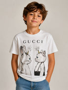 T-shirt per bambini Gucci Kids bianca con stampa grafica sul davanti 835229XJHXT 9214 GUCCI KIDS 
