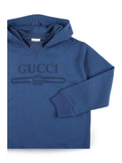 Felpa per bambini Gucci KIds blu con stampa logo sul davanti 855554XJHXM 4393 GUCCI KIDS 