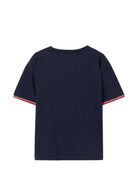 T-shirt per bambino Gucci Kids blu con stampa logo sul davanti 855823XJHPQ 4585 GUCCI KIDS 