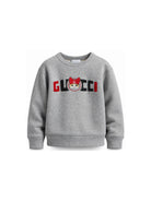Felpa per bambini Gucci Kids grigia con stampa gatto sul davanti 855825XJHY2 1183 GUCCI KIDS 