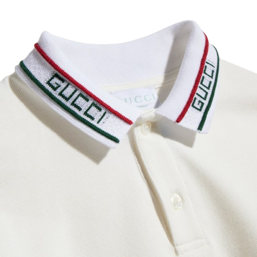 T-shirt per bambino Gucci Kids bianca con logo sul colletto 860897XJHW2 9024 GUCCI KIDS 