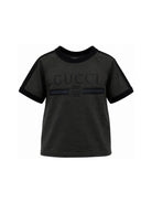 T-shirt per bambino Gucci Kids nera con logo sul davanti 864634XJHW6 1073 GUCCI KIDS 