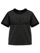 T-shirt per bambino Gucci Kids nera con logo sul davanti 864634XJHW6 1073 GUCCI KIDS 