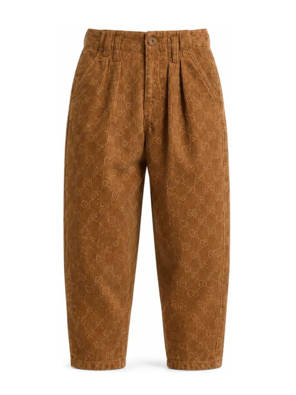 Pantaloni per bambino Gucci Kids marroni con stampa laserata GG all-over 864939XDDF9 2230 GUCCI KIDS 