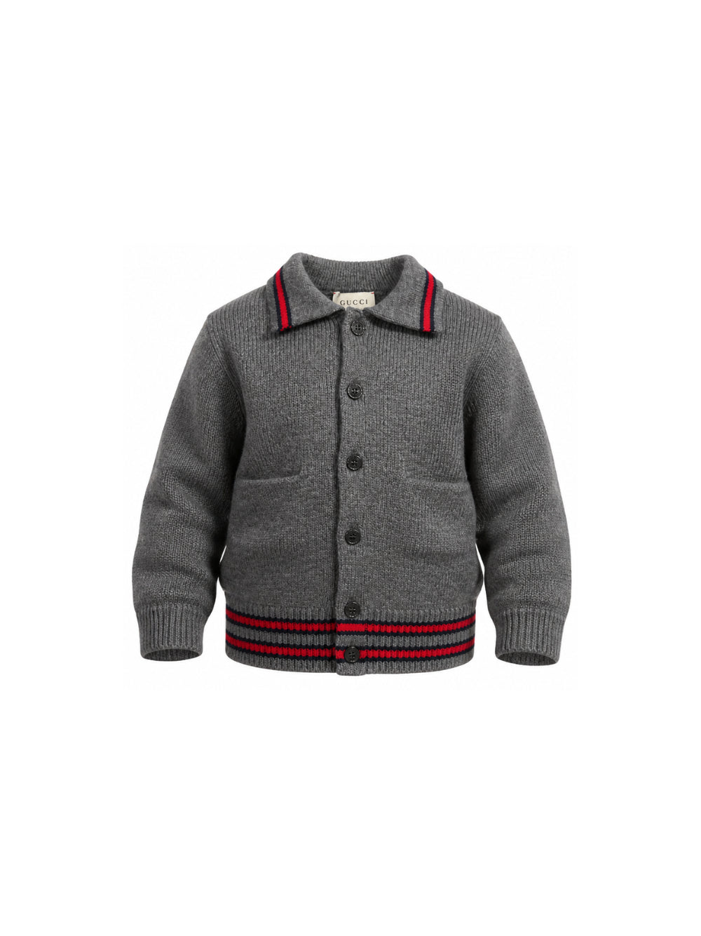 Maglione per bambino Gucci Kids grigio con colletto stile polo 865583XKFJE 1155 GUCCI KIDS 