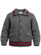 Maglione per bambino Gucci Kids grigio con colletto stile polo 865583XKFJE 1155 GUCCI KIDS 