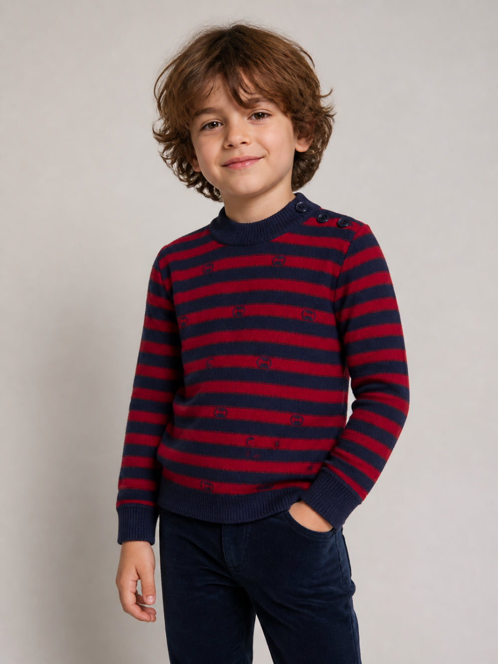 Maglione per bambino Gucci Kids multicolore con ricamo GG all-over 865709XKFH8 4011 GUCCI KIDS 