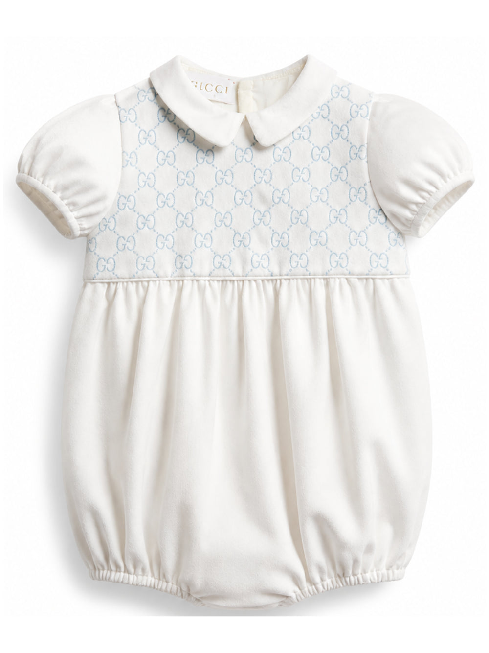 Tutina per neonato Gucci Kids bianca con ricamo GG 866487ZAI9G 9128 GUCCI KIDS 