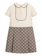 Abito per bambina Gucci Kids beige con logo GG ricamato 866658XWA2R 9118 GUCCI KIDS 