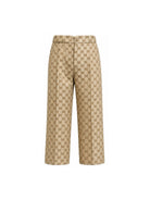 Pantaloni per bambina Gucci Kids beige con logo GG all-over 866669XWA9A 2061 GUCCI KIDS 