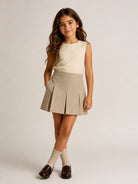 Gonna per bambina Gucci Kids beige con motivo chrevon mini marrone e crema 866674XWA86 2004 GUCCI KIDS 