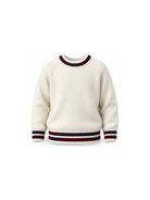 Maglione per bambino Gucci Kids bianco con dettaglio nastro Web rosso e blu 866830XKFLG 9098 GUCCI KIDS 