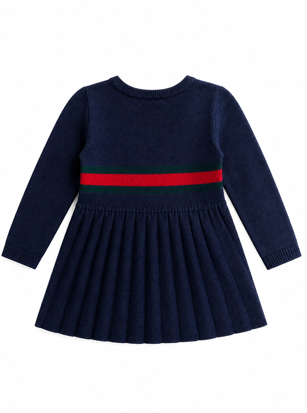 Abito per bambina Gucci Kids blu con dettaglio nastro Web rosso e verde 867906XKFKU 4154 GUCCI KIDS 