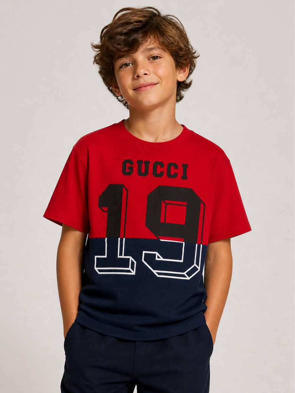 T-shirt per bambino Gucci Kids rossa con stampa Gucci 1921 872620XJHW9 6806 GUCCI KIDS 