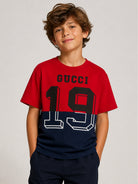 T-shirt per bambino Gucci Kids rossa con stampa Gucci 1921 872620XJHW9 6806 GUCCI KIDS 