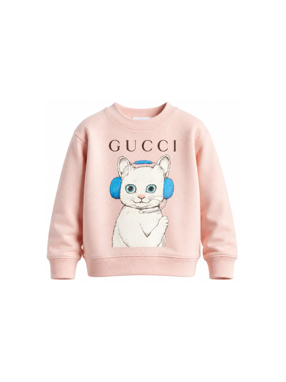 Felpa per bambina Gucci Kids rosa con stampa gatto 873824XJHY5 5967 GUCCI KIDS 