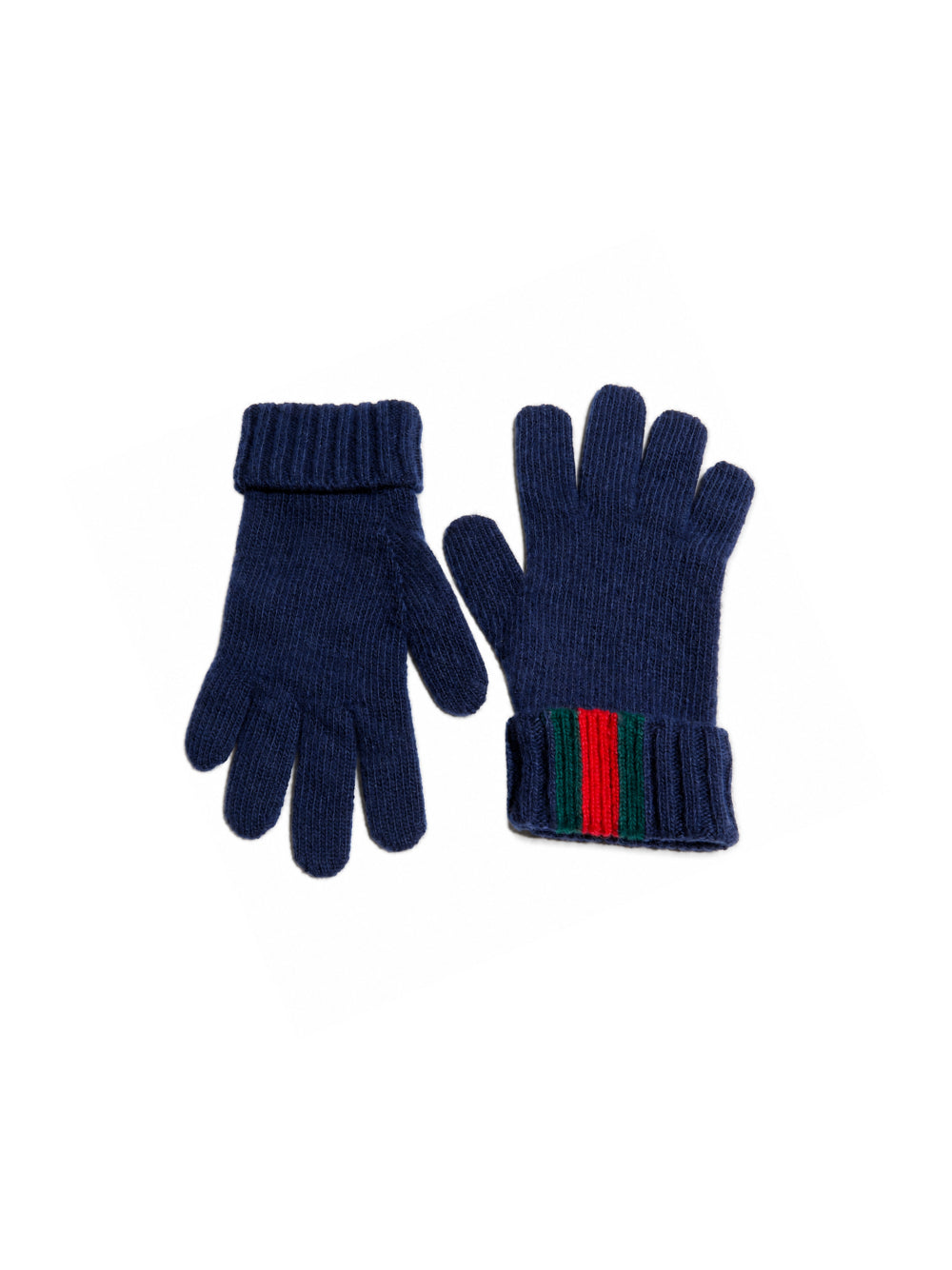 Guanti per bambini Gucci Kids blu con nastro Web rosso e verde 8738594K206 4066 GUCCI KIDS 