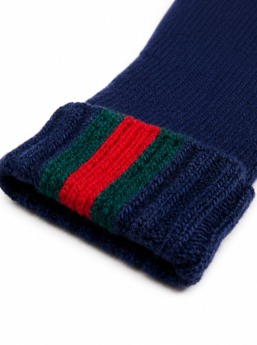 Guanti per bambini Gucci Kids blu con nastro Web rosso e verde 8738594K206 4066 GUCCI KIDS 