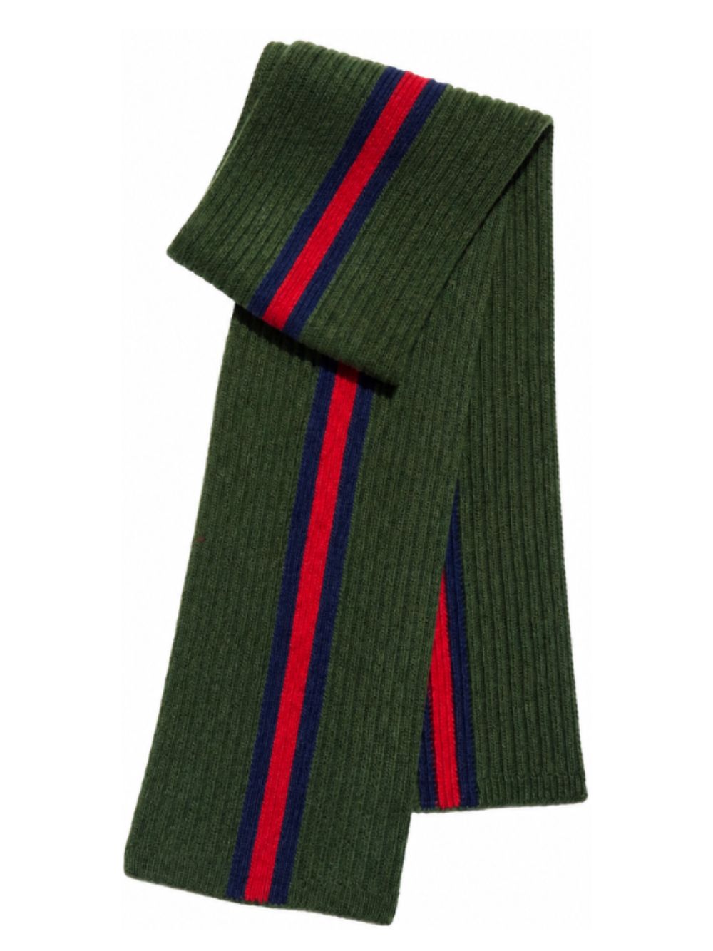 Sciarpa per bambini Gucci Kids verde con nastro Web blu e rosso 8738604K206 3268 GUCCI KIDS 