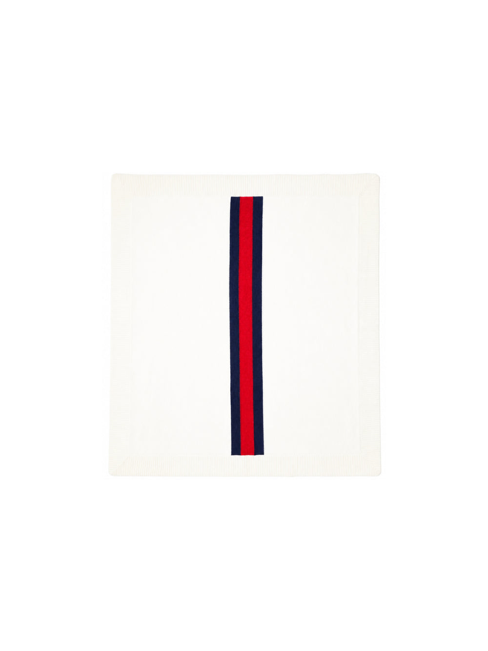 Coperta per neonati Gucci Kids bianca con nastro Web rosso e blu 8738623KACH 9268 GUCCI KIDS 
