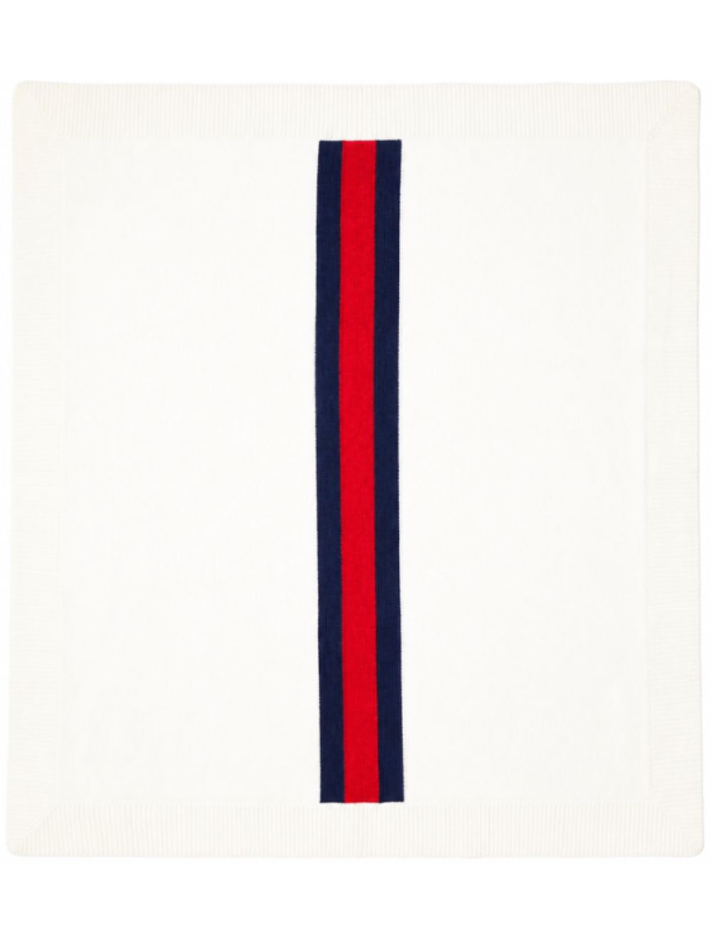 Coperta per neonati Gucci Kids bianca con nastro Web rosso e blu 8738623KACH 9268 GUCCI KIDS 
